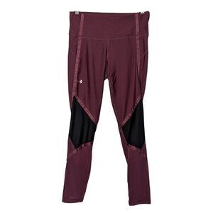 Under Armour Women's Heatgear Compression Ankle Crop Leggings, Burgundy, Medium